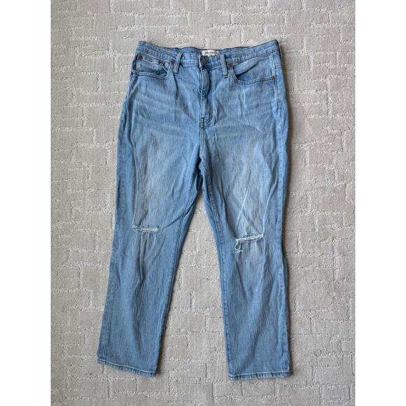 Madewell High Rise Slim Crop Boy Jean Denim Pants Stretch - Picture 1 of 11